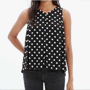 Madewell polka dot trapeze crop tank